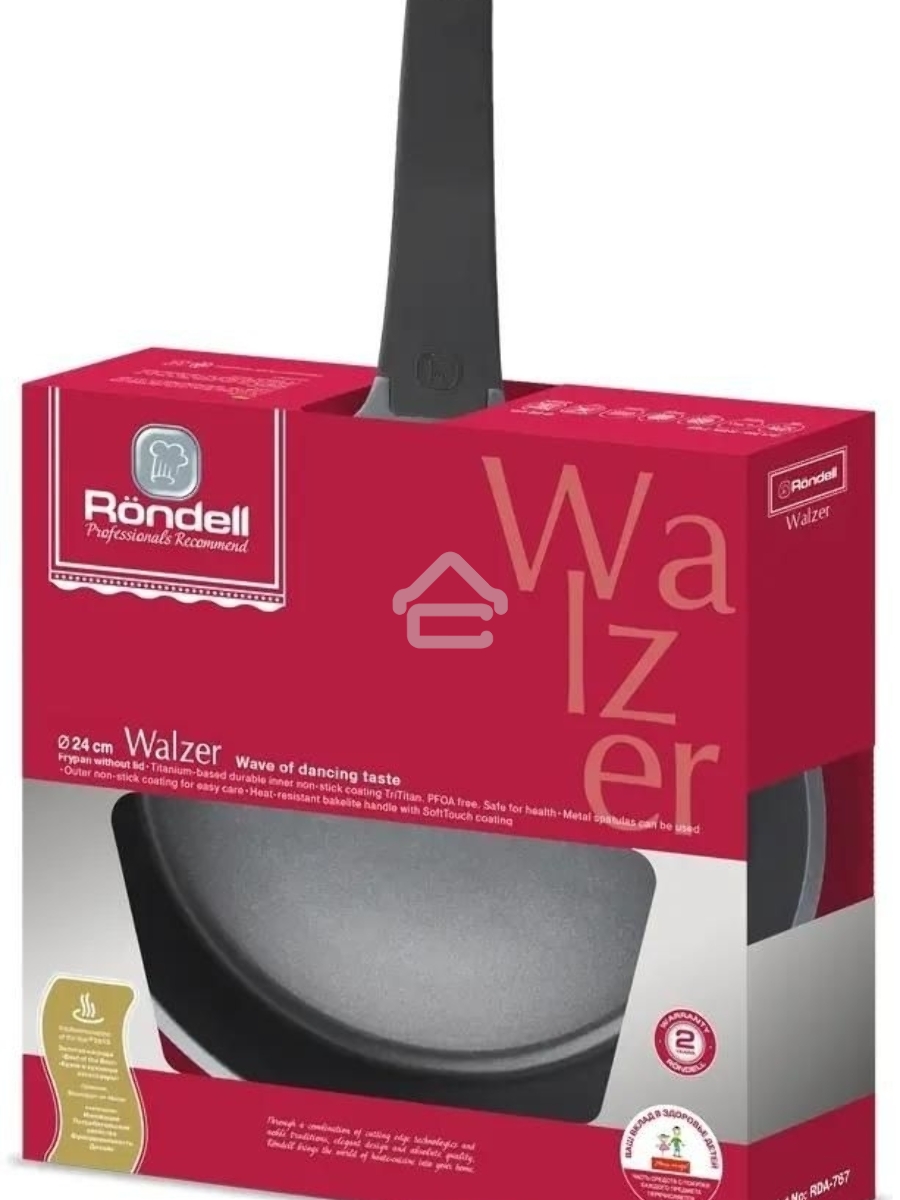 Сковорода Rondell Walzer RDA-767, 24см, без крышки, черный