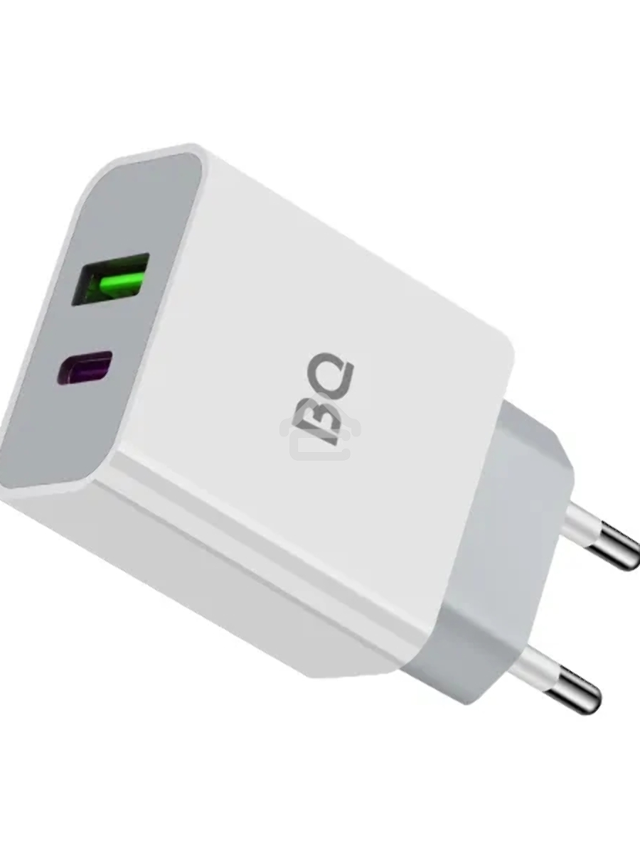 Зарядное устройство BQ Charger 20W2A01 (2 ports Type-C + USB, PD+QC3.0, 20W) белый