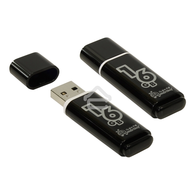Флешка USB R/W R/W SmartBuy 16Gb Glossy series Black SB16GBGS-K