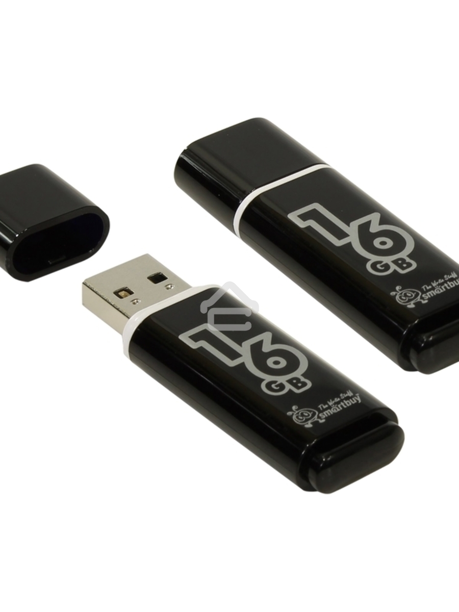 Флеш диск Smartbuy 16Gb Glossy series Black SB16GBGS-K