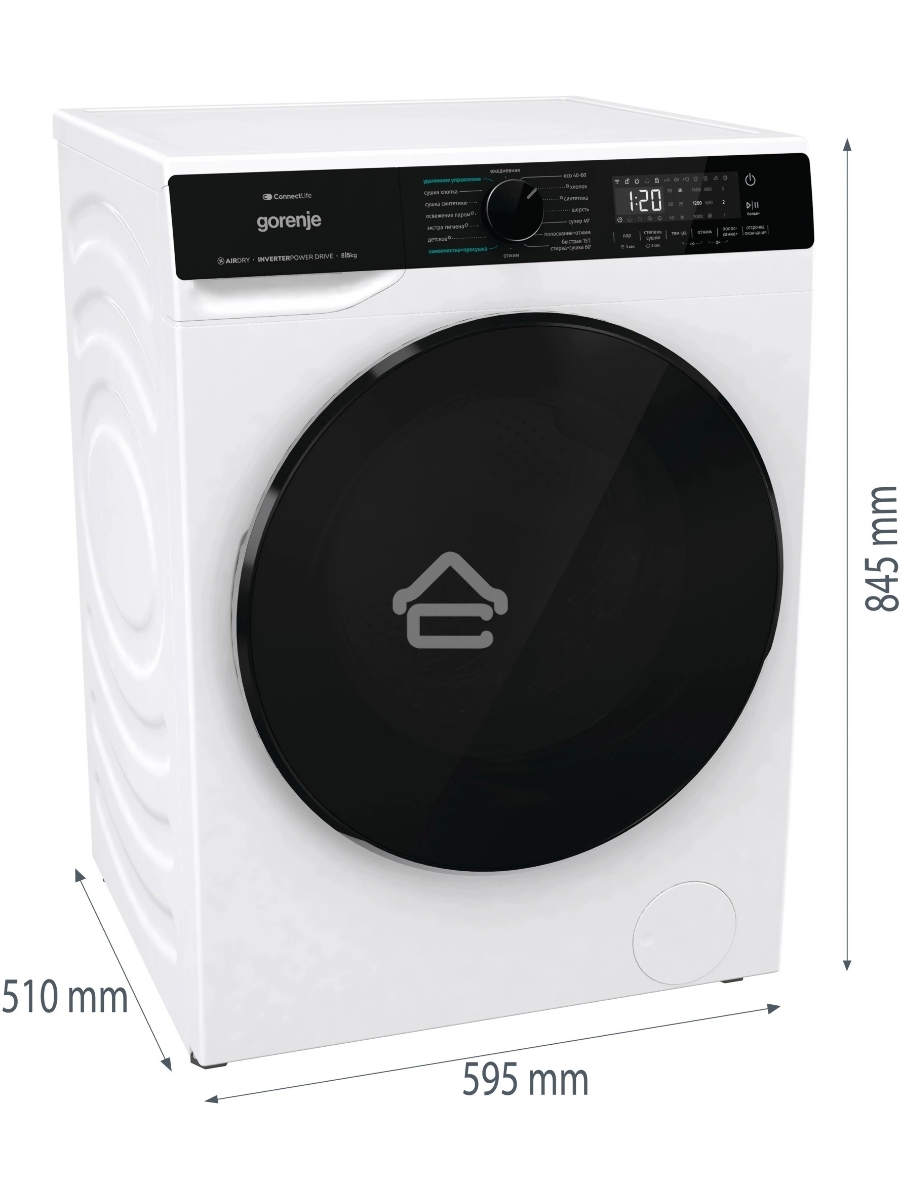 Стирально-сушильная машина Gorenje WD2PA854ADW/C белый загр. фронтальная макс.: 8 кг 1400об/мин класс: А++