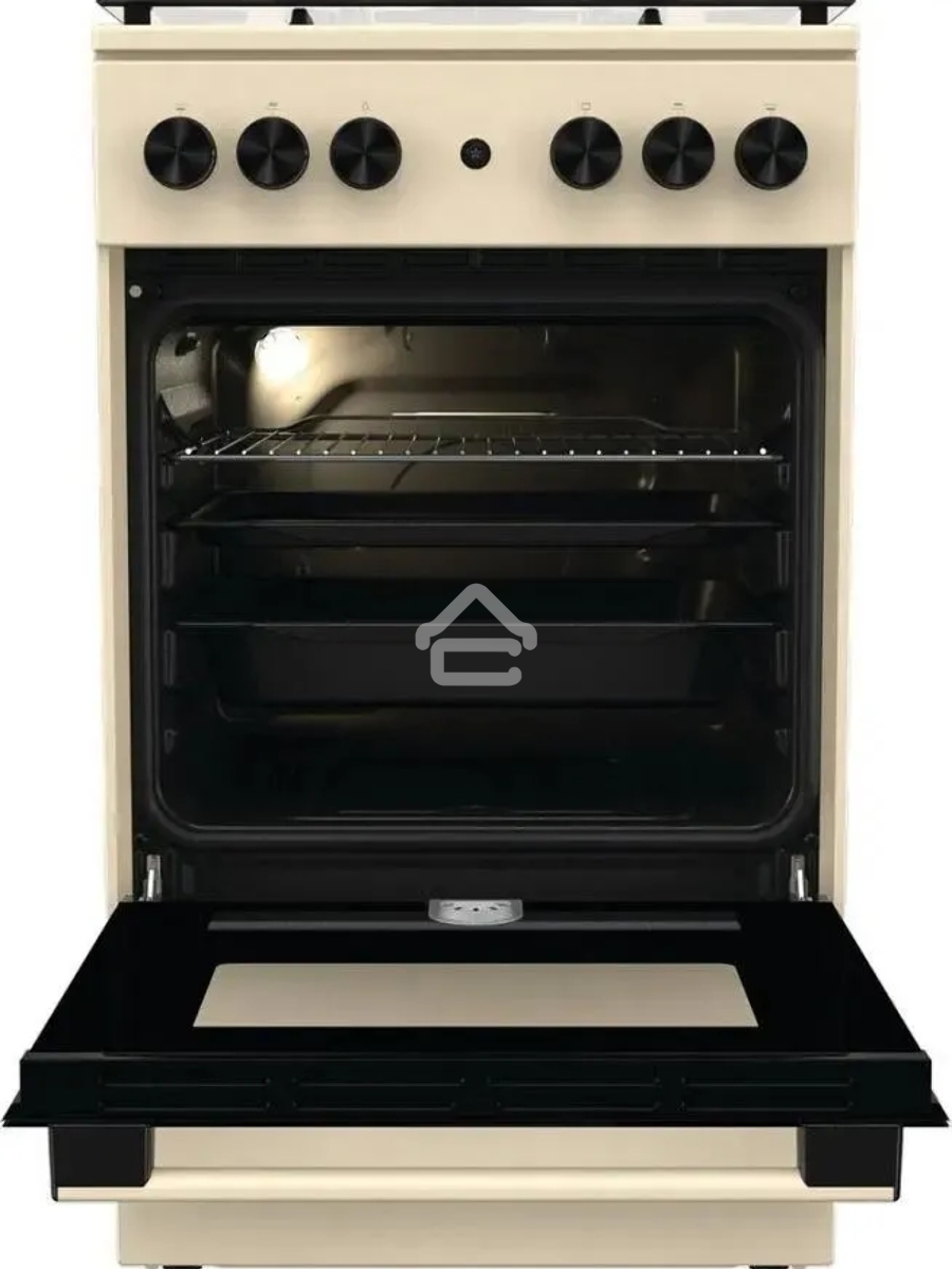 Плита газовая Gorenje GG5A21BEF бежевый, конфорок 4 газовых, духовка 70 л, 50 см x 85 см x 59.4 см