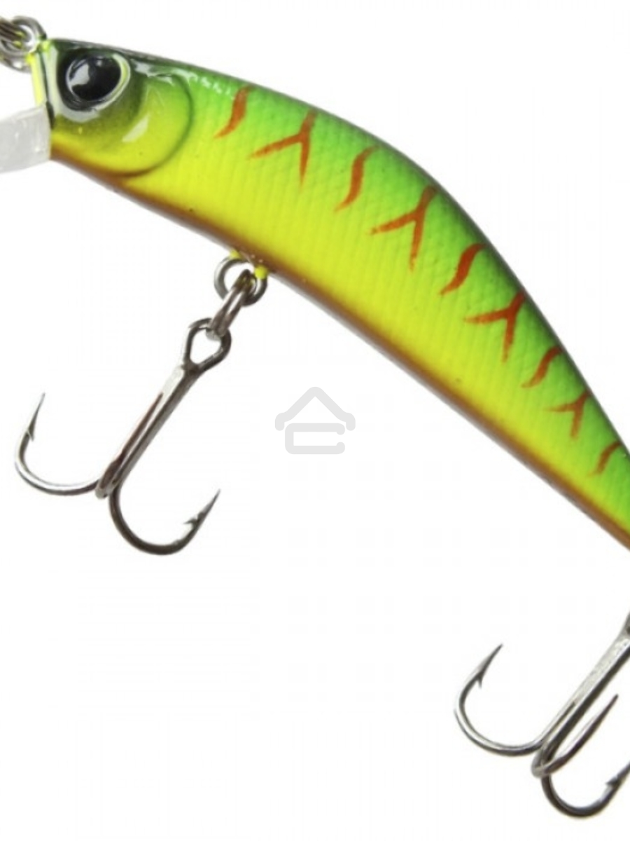 Воблер минноу 557, SAN-MINNOW GRIPS 55S, Зел. с красн. полосками и ч. спинкой