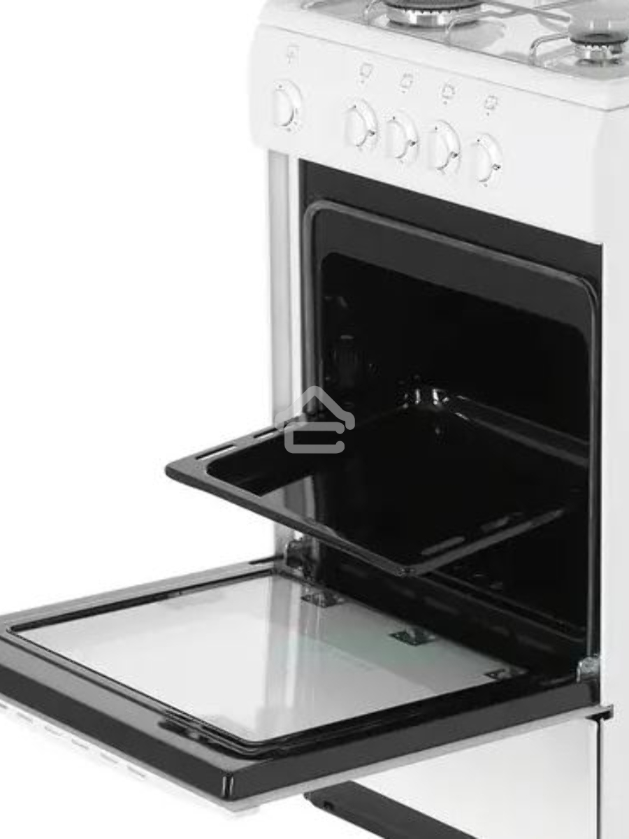 Плита газовая De Luxe 5040.45Г (Щ) -001 белый, конфорок 4 газовых, духовка 46 л, 50 см x 85 см x 50 см