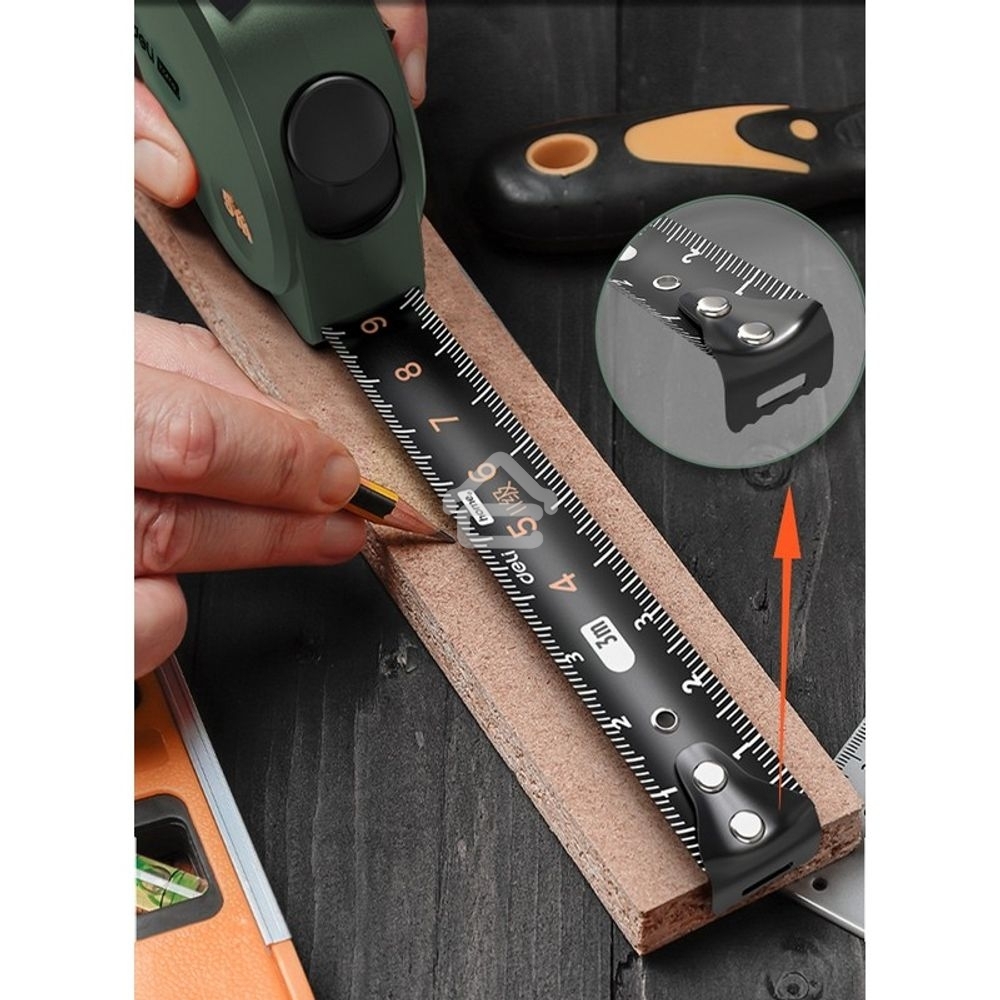 Измерительный и разметочный инструмент Deli Рулетка Home Series Green HT8316L 3м х 16мм, эксклюзивный дизайн, корпус - высококачественный софттач пластик