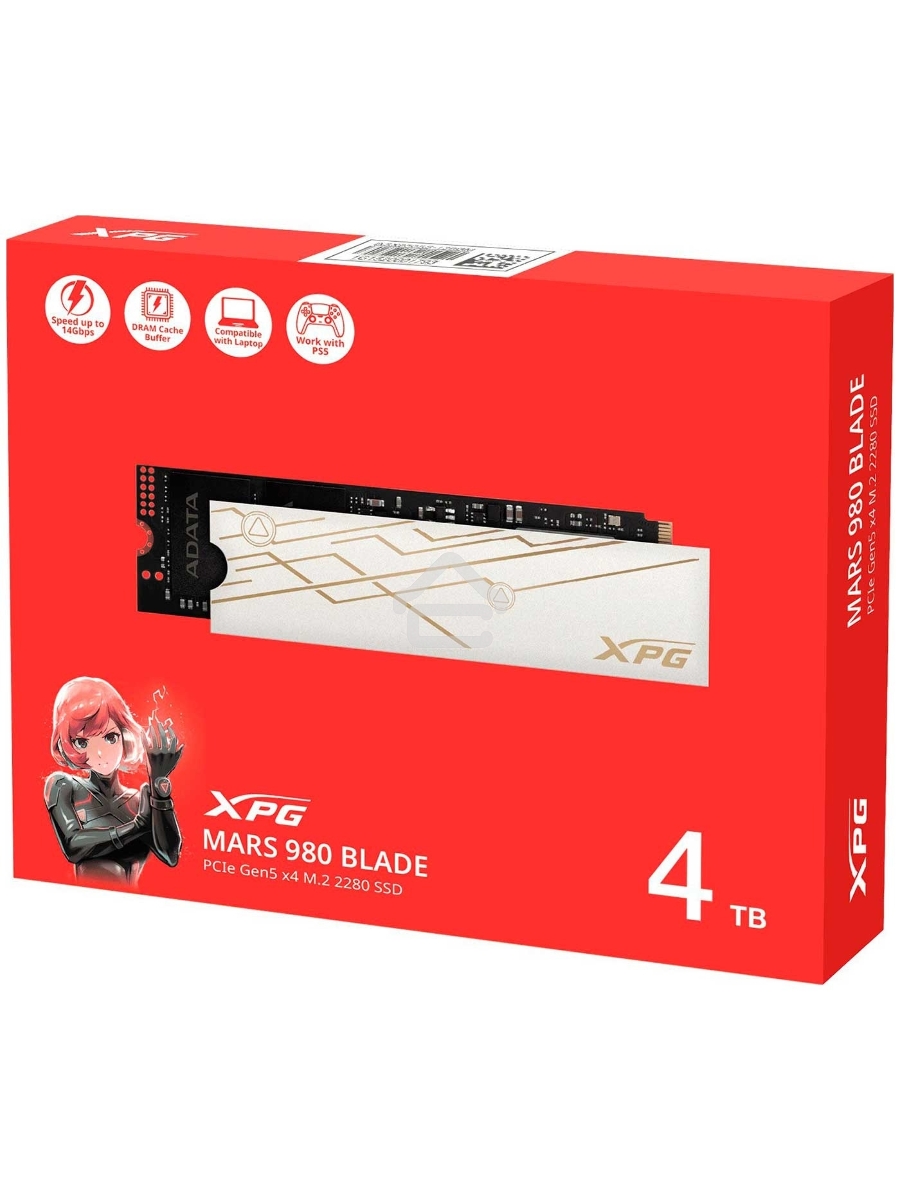 Твердотельный диск 4TB A-DATA XPG MARS 980 BLADE, M.2 2280, PCI-E 5x4, [R/W -14000/13000 MB/s] 3D-NAND