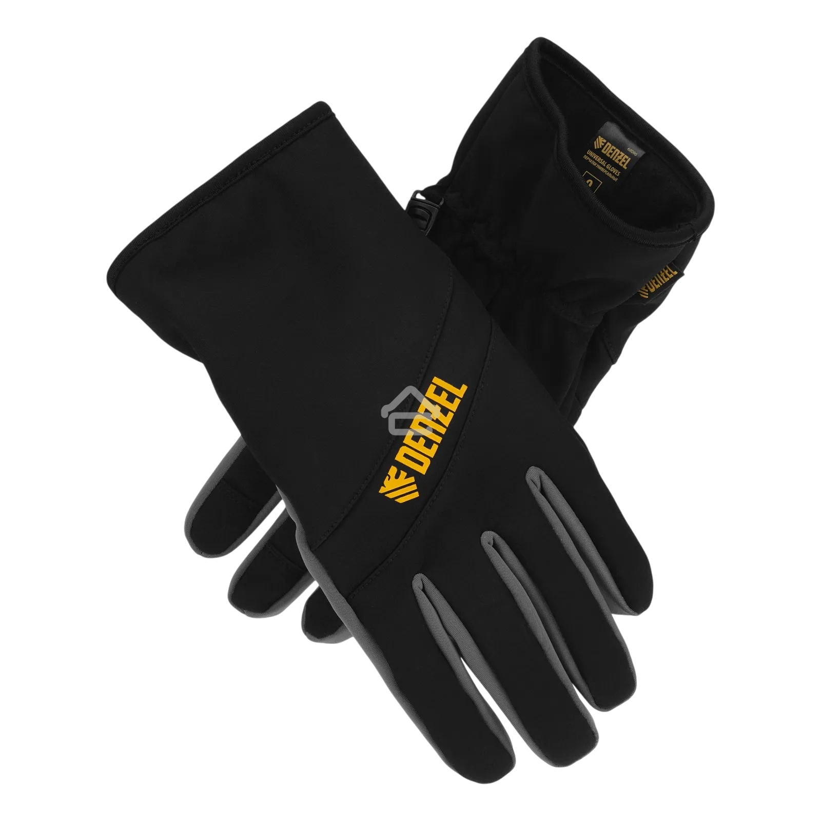 Перчатки универсальные Denzel 68089 двойные, работа с сенсорным экраном, размер 8