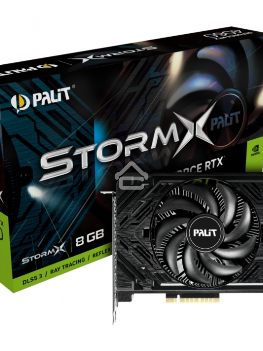 Видеокарта Palit PA-RTX4060 STORMX 8GB 8192Mb 128 GDDR6 1830/17000 HDMIx1 DPx3 HDCP Ret