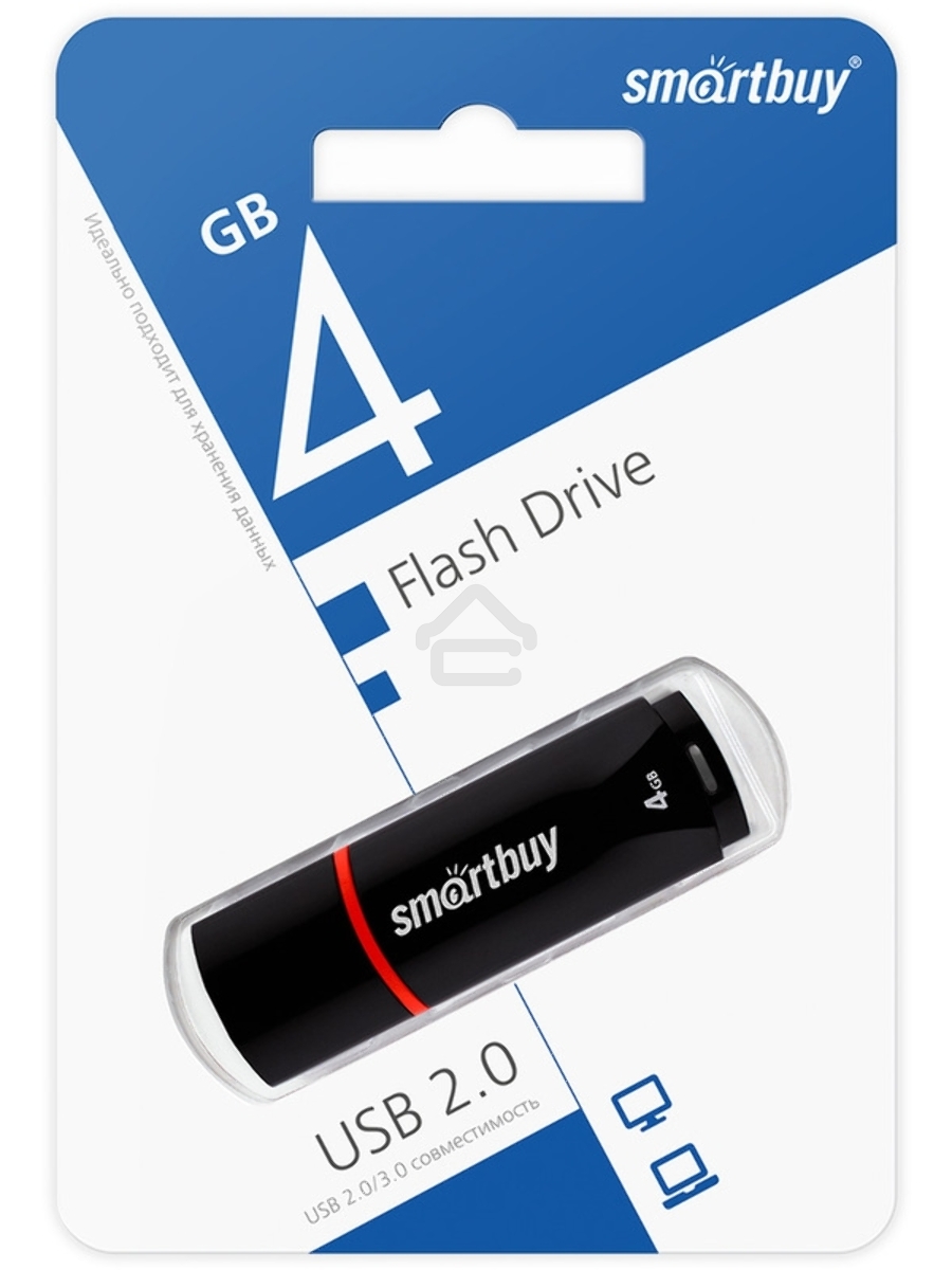 Флэш Диск Smartbuy USB Drive 4Gb Crown Black SB4GBCRW-K