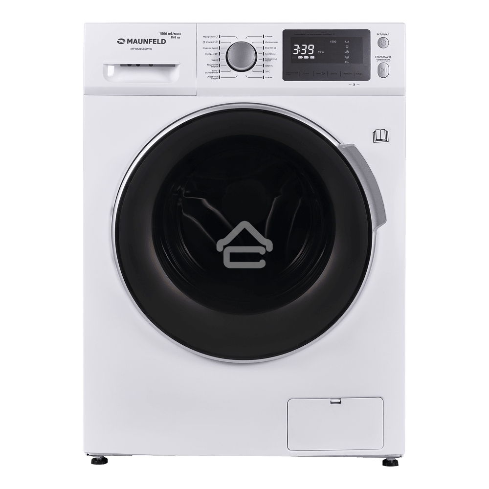 Стирально-сушильная машина Maunfeld MFWM1586WHS белая, загрузка фронтальная 8 кг, 1200об/мин, класс А