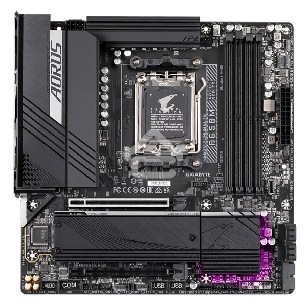 Материнская плата Gigabyte B650M AORUS ELITE, Socket AM5, AMD B650, 4xDDR5, 4xSATA, 2xM.2, 1xPCI-E 4.0 x16, 1xPCI-E 4.0 x4, 1xHDMI, 1xDP, 1x 2.5Gb LAN, 5xUSB-A 3.2 Gen 1, 2xUSB-A 3.2 Gen 2, 4xUSB-A 2.0, 1xUSB-C 3.2 Gen 2, 2x3.5 мм, 7.1, Micro-ATX