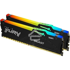 Оперативная память Kingston Fury Beast, DDR5, 64Gb (2x32GB), 5600MHz, CL36, DIMM, радиатор, RGb, черный