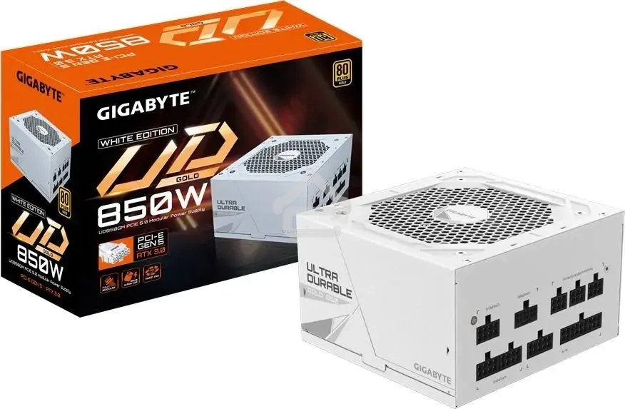 Блок питания Gigabyte ATX 850W GP-UD850GM 80 PLUS gold (20+4pin) APFC 120мм fan 8xSATA Cab Manag RTL
