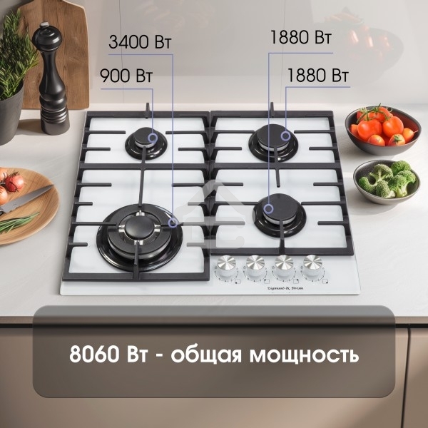 Газовая варочная панель Zigmund & Shtain M 28.6 W белый