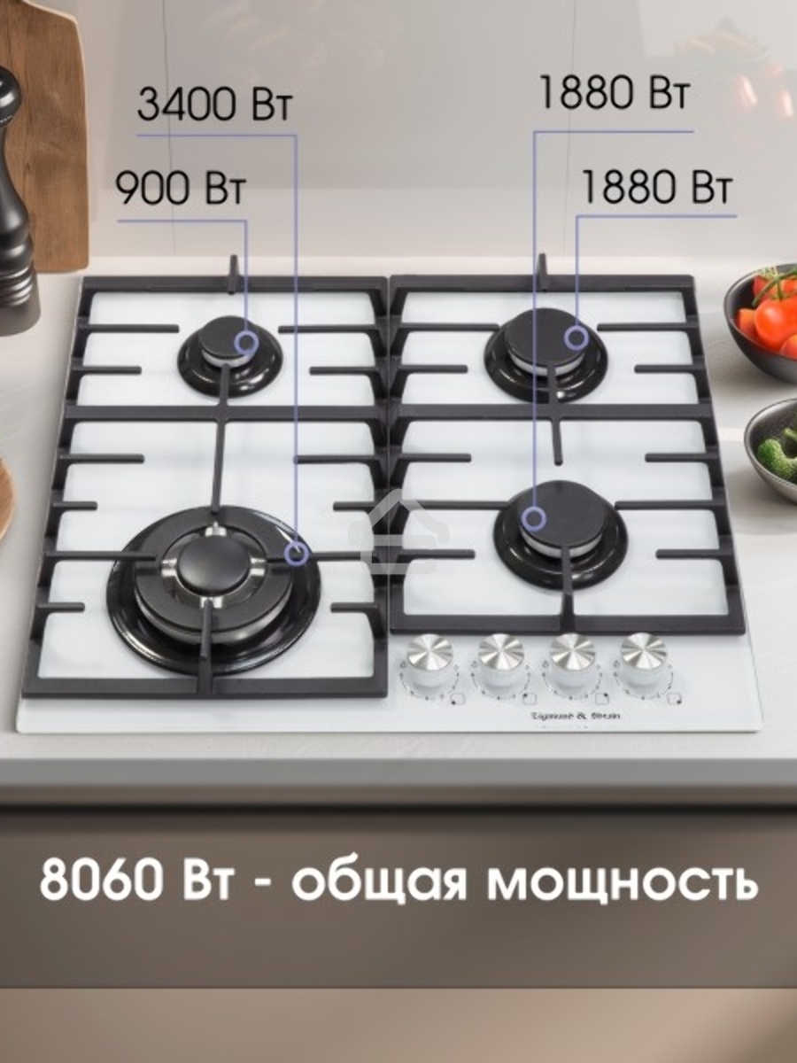 Газовая варочная панель Zigmund & Shtain M 28.6 W белый