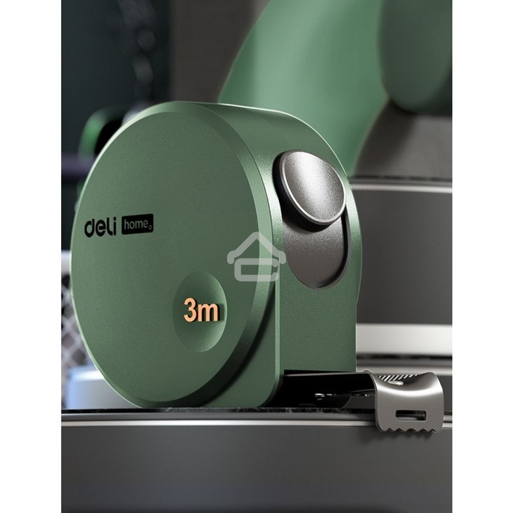 Измерительный и разметочный инструмент Deli Рулетка Home Series Green HT8316L 3м х 16мм, эксклюзивный дизайн, корпус - высококачественный софттач пластик