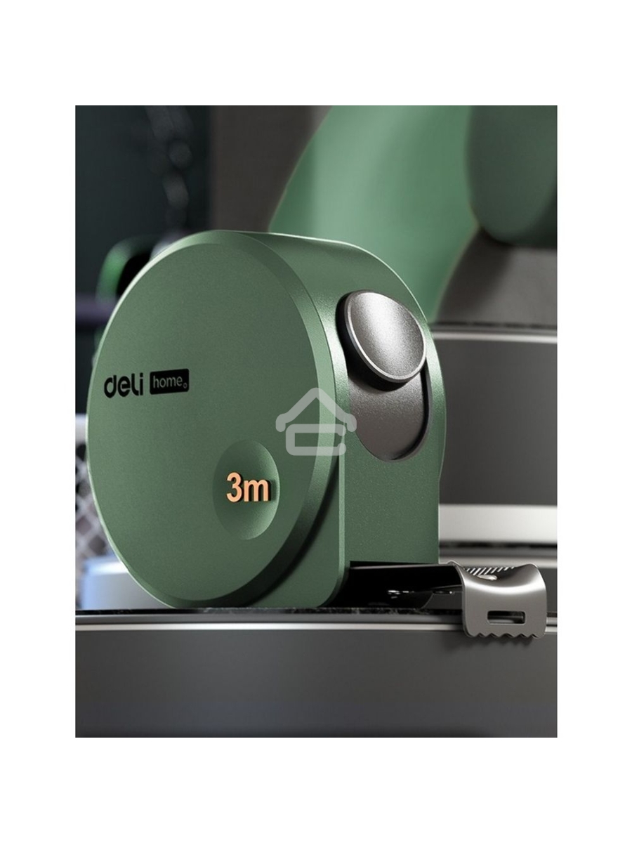 Измерительный и разметочный инструмент Deli Рулетка Home Series Green HT8316L 3м х 16мм, эксклюзивный дизайн, корпус - высококачественный софттач пластик
