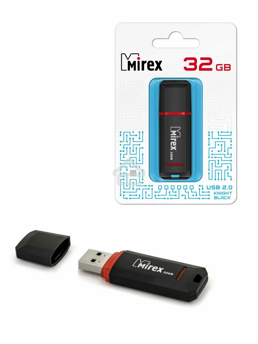 Флеш диск 32GB Mirex Knight, USB 2.0, Черный