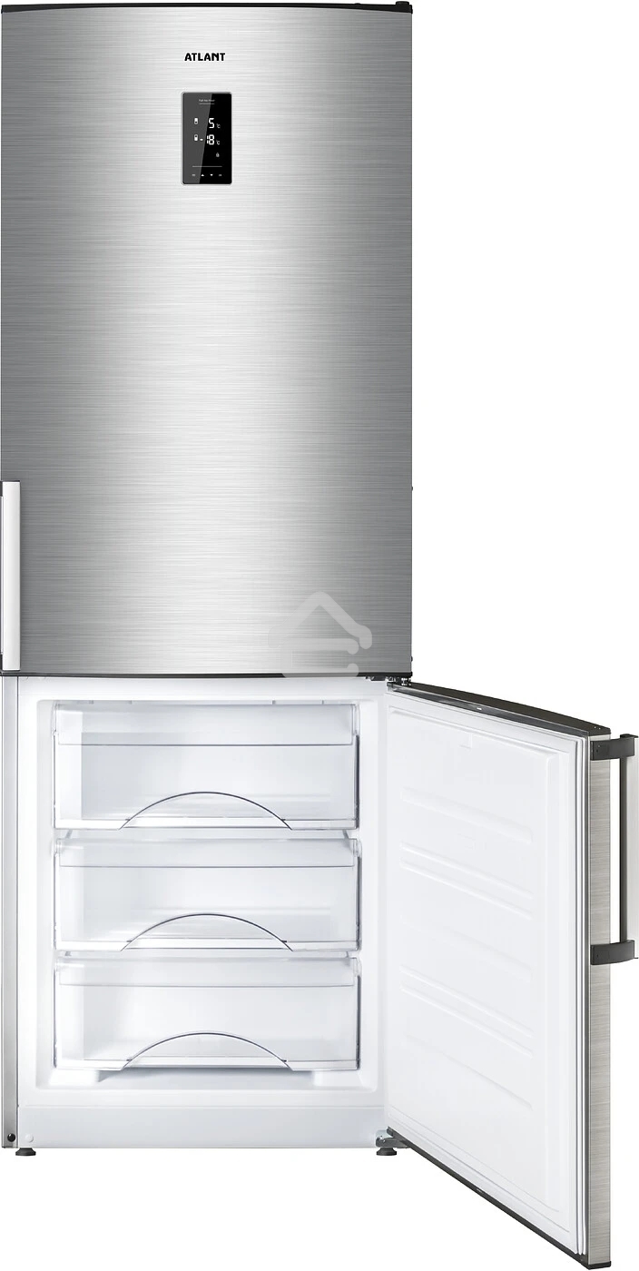 Холодильник Atlant ХМ-4524-040-ND нержавеющая сталь двухкамерный 271/100л морозилка снизу, No Frost