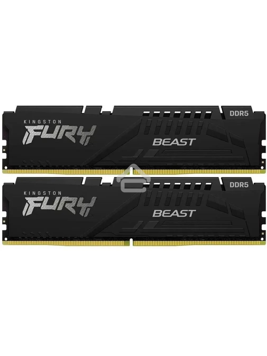 Оперативная память Kingston Fury Beast, DDR5, 16GB (2x8GB), 5600MHz, CL36, DIMM, с радиаторами, черный