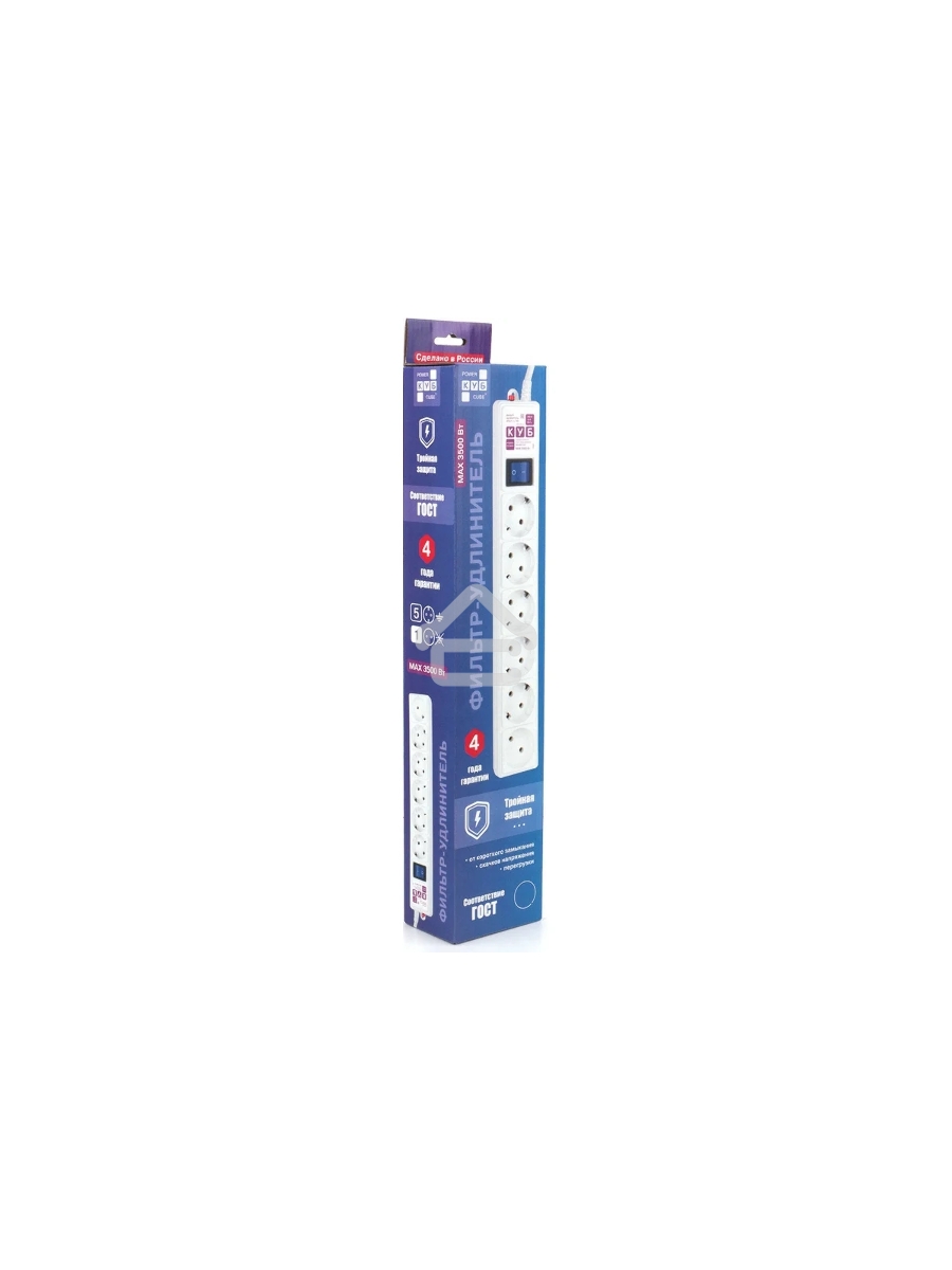 Сетевой фильтр PowerCube, PC 5м 6р, бел. 16А, SPG6-A2