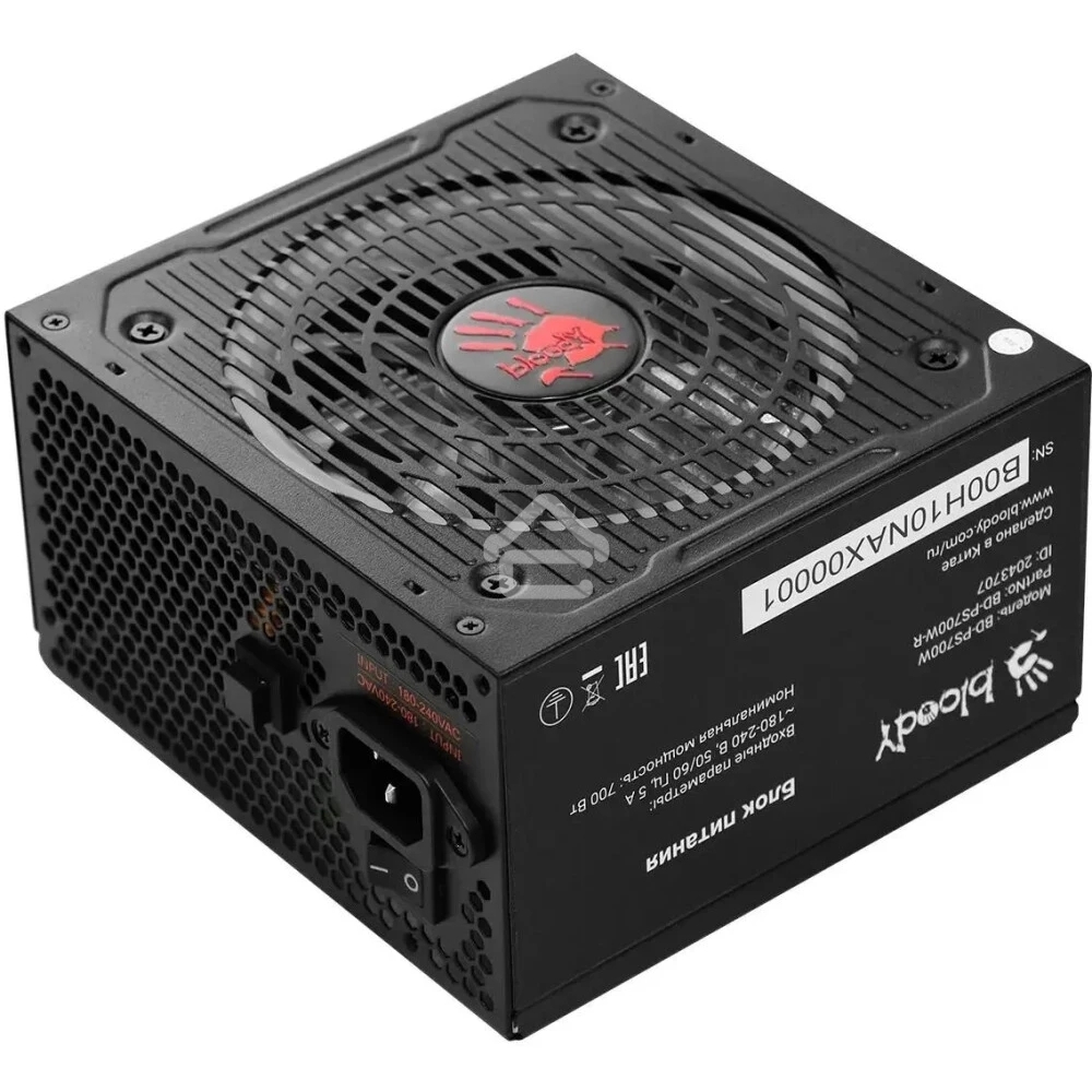 Блок питания Bloody BD-PS700W, 700Вт, 80 PLUS белый, 120мм, черный