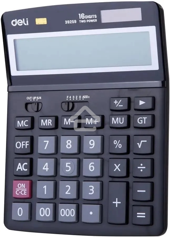 Калькулятор настольный Deli E39259 черный 16-разр.