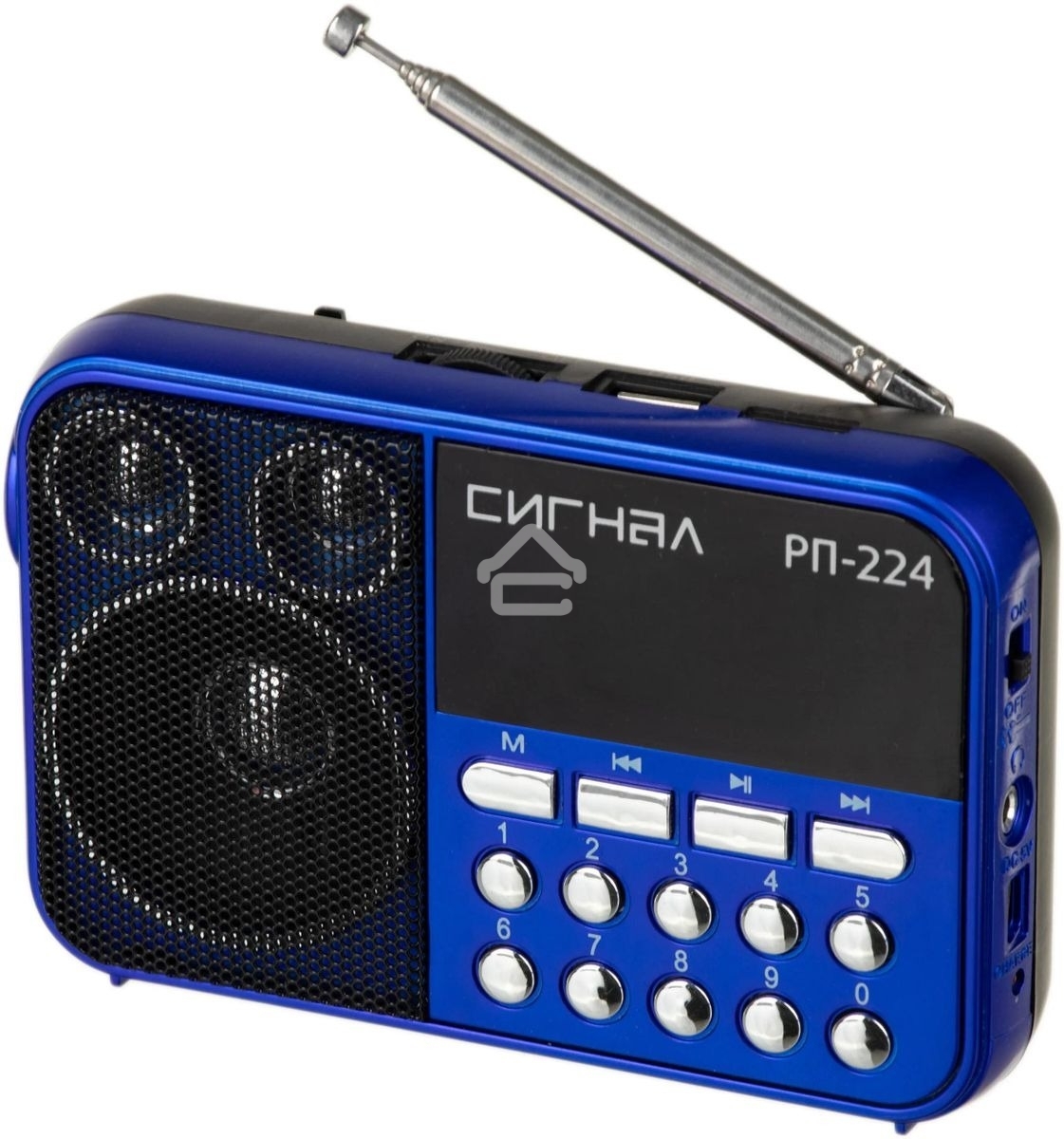 Радиоприемник Сигнал РП-224, бат. 3*АА (не в компл.), 220V, акб 400мА/ч, USB, SD, дисплей, фонарик
