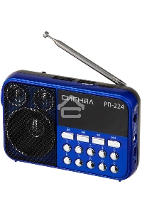 Радиоприемник Сигнал РП-224, бат. 3*АА (не в компл.), 220V, акб 400мА/ч, USB, SD, дисплей, фонарик