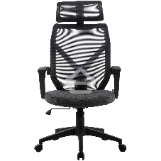 Кресло компьютерное Cactus CS-MC414-GY черный/серый, сетка/ткань, с подголов. крестов. пластик, пластик черный