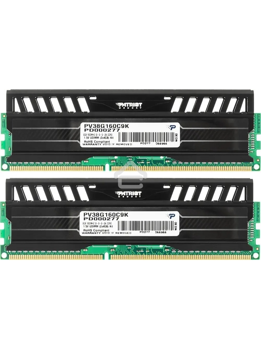 Оперативная память Patriot Viper 3, DDR3, 8GB (2x4 GB), 1600 MHz, CL9, DIMM, радиатор, черный