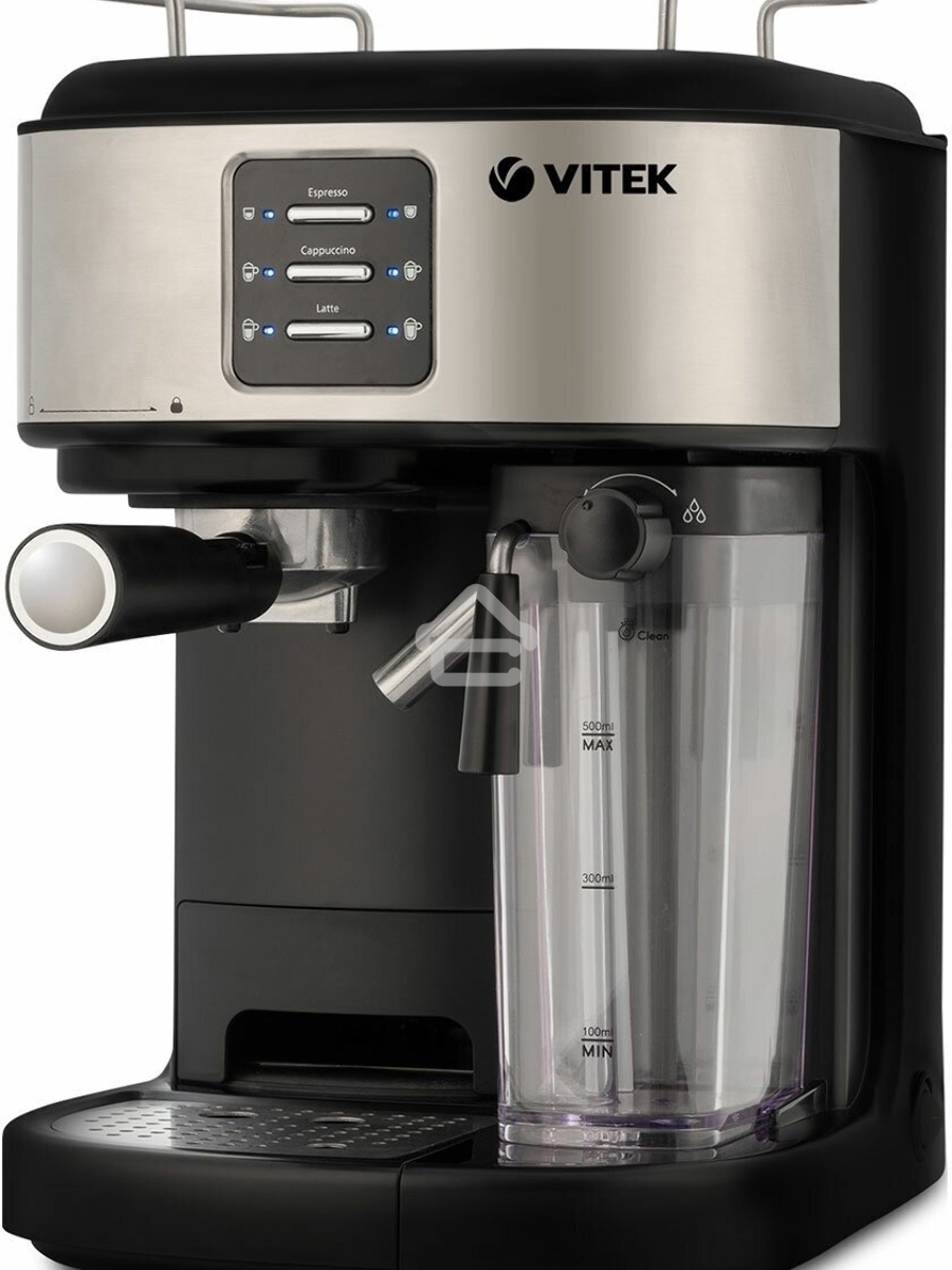 Кофеварка рожковая Vitek Metropolis VT-8489 черный/нержавеющая сталь, 1,5 л, 1250Вт, 15 бар