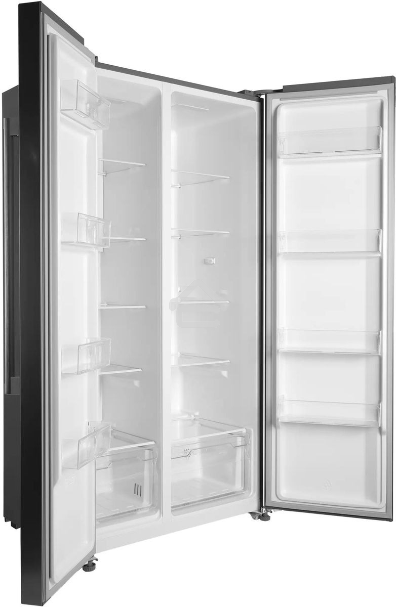 Холодильник Hyundai CS55023F нержавеющая сталь двухкамерный 347/185 л морозилка слева, No Frost, Side by Side