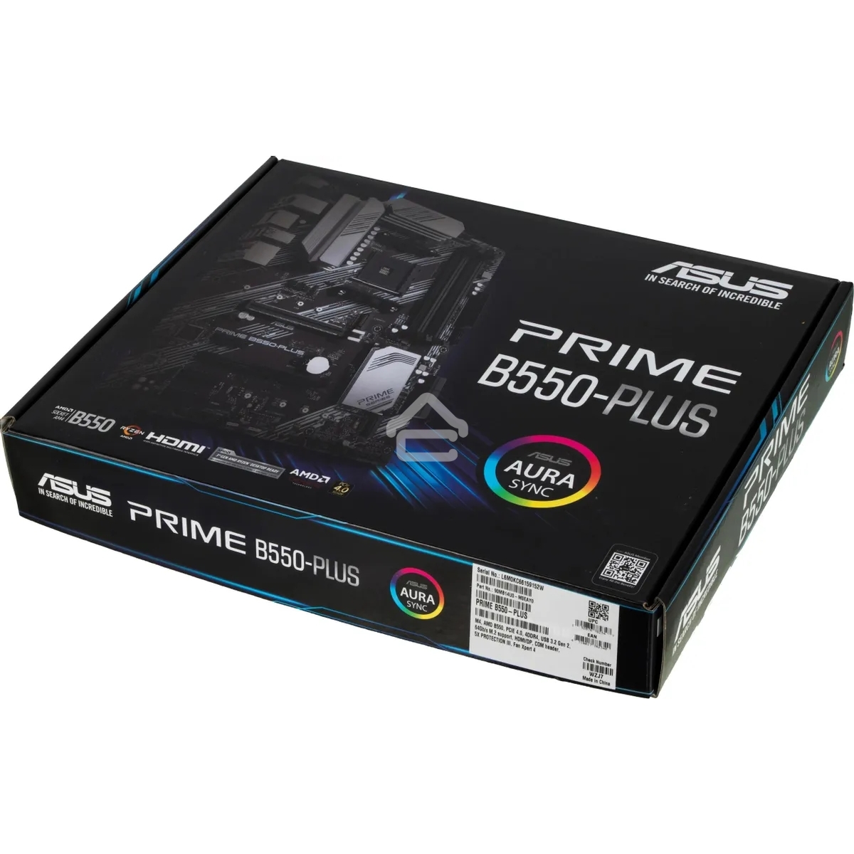Материнская плата ASUS PRIME B550-PLUS, AM4, AMD B550, 4xDDR4, 6xSATA, 2xM.2, 1xPCIe 3.0 x16, 1xPCIe 4.0 x16, 3xPCIe x1, 1xDP, 1xHDMI, 1x 1Gb LAN, 1xUSB 3.2 Gen 2, 4xUSB 3.2 Gen 1, 2xUSB 2.0, 5x3.5 мм, 7.1, ATX