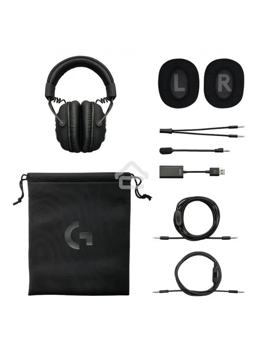 Наушники с микрофоном Logitech G Pro X черный 2м мониторные оголовье (981-000819)