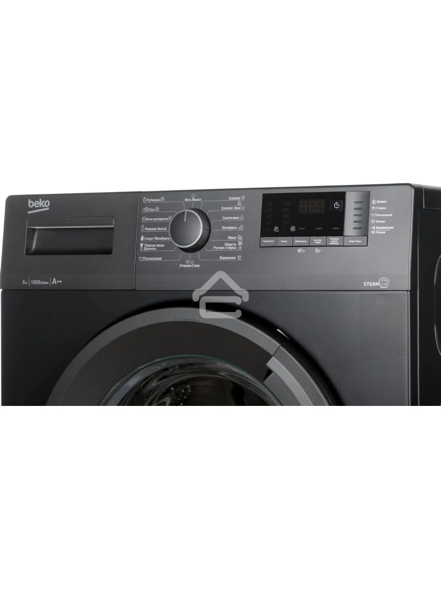 Стиральная машина Beko WSRE6512ZAA 7320210019 черный, загрузка фронтальная 6 кг, 1000 об/мин., класс: А++