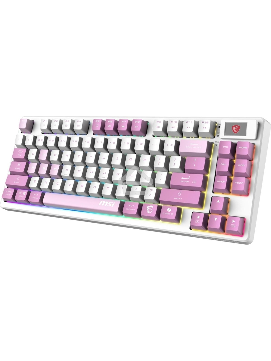 Клавиатура MSI Forge GK600, USB, белый фиолетовый