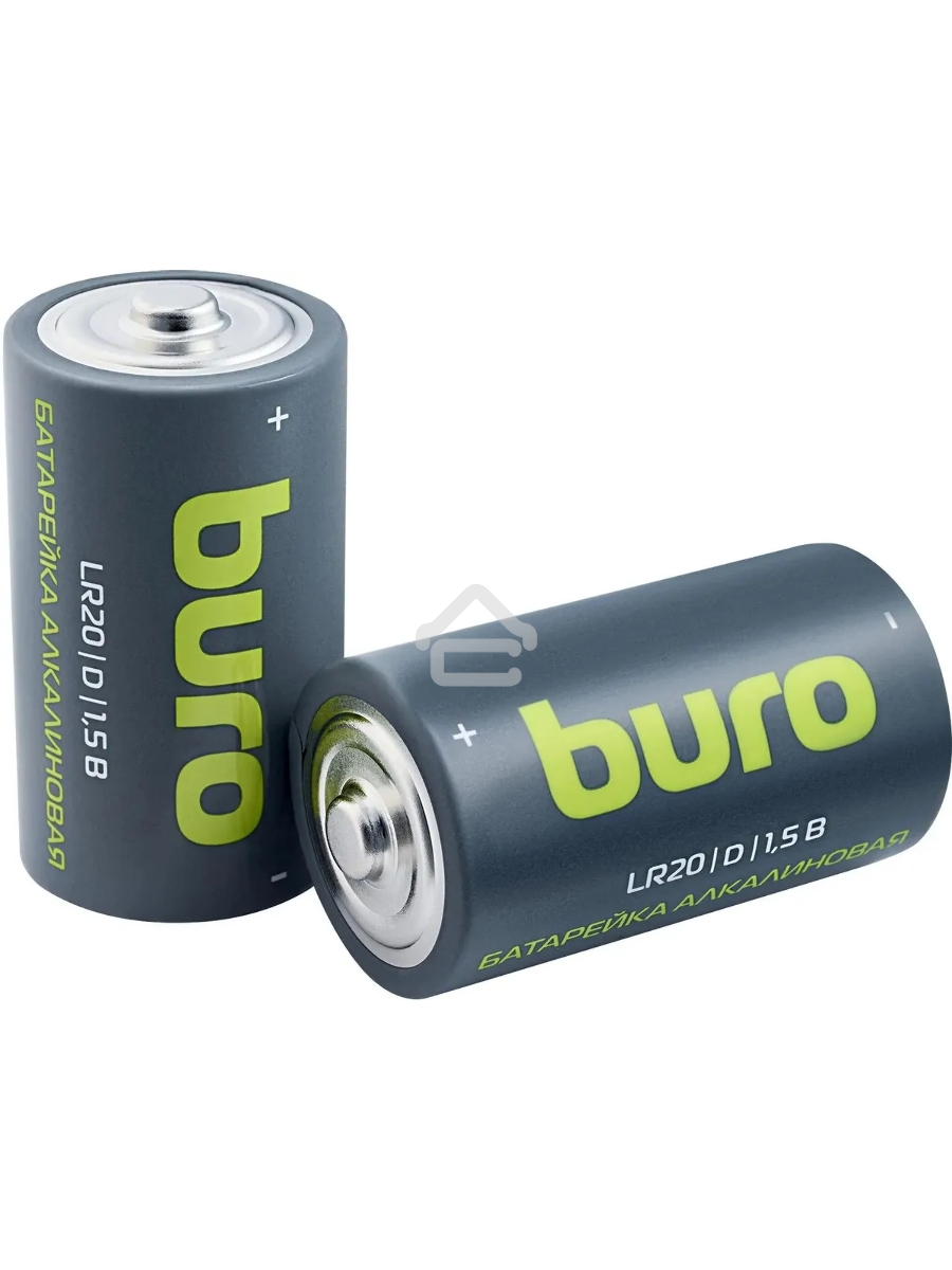 Батарея Buro Alkaline LR20 D 18000mAh (2шт) блистер, 1.5 В