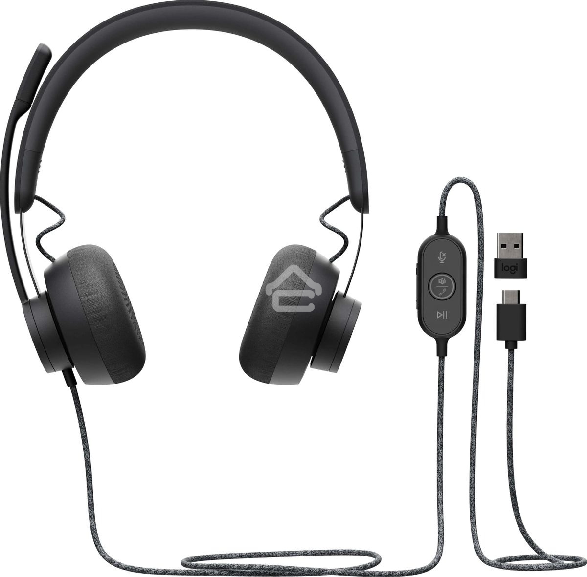Гарнитура проводная Logitech Headset Zone Wired Teams Graphite