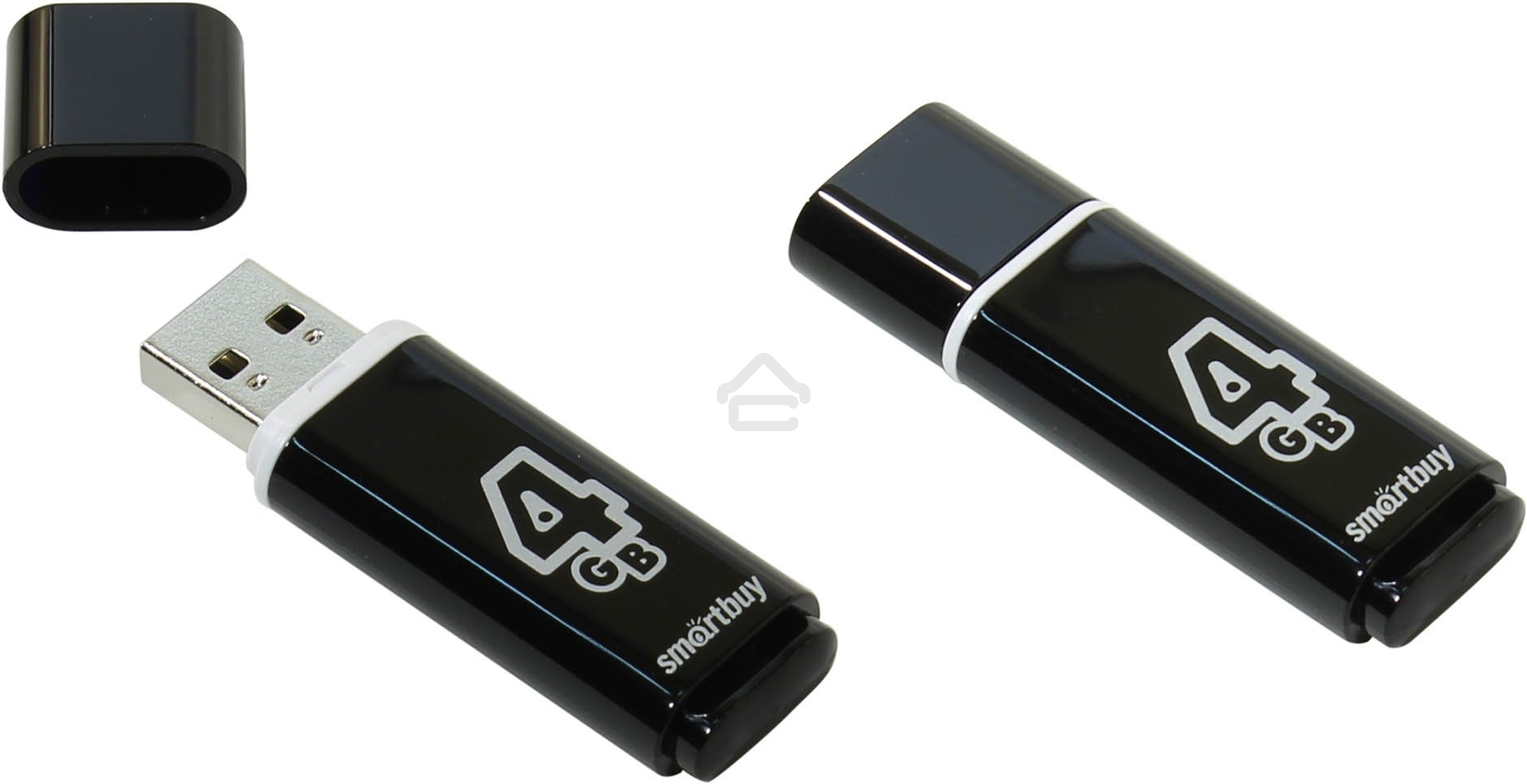 Флешка USB Smartbuy R/W USB 4Gb Glossy series черный SB4GbGS-K