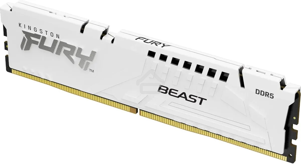 Оперативная память Kingston Fury Beast, DDR5, 32Gb (1x32Gb), 5600MHz, CL36, DIMM, с радиаторами, белый
