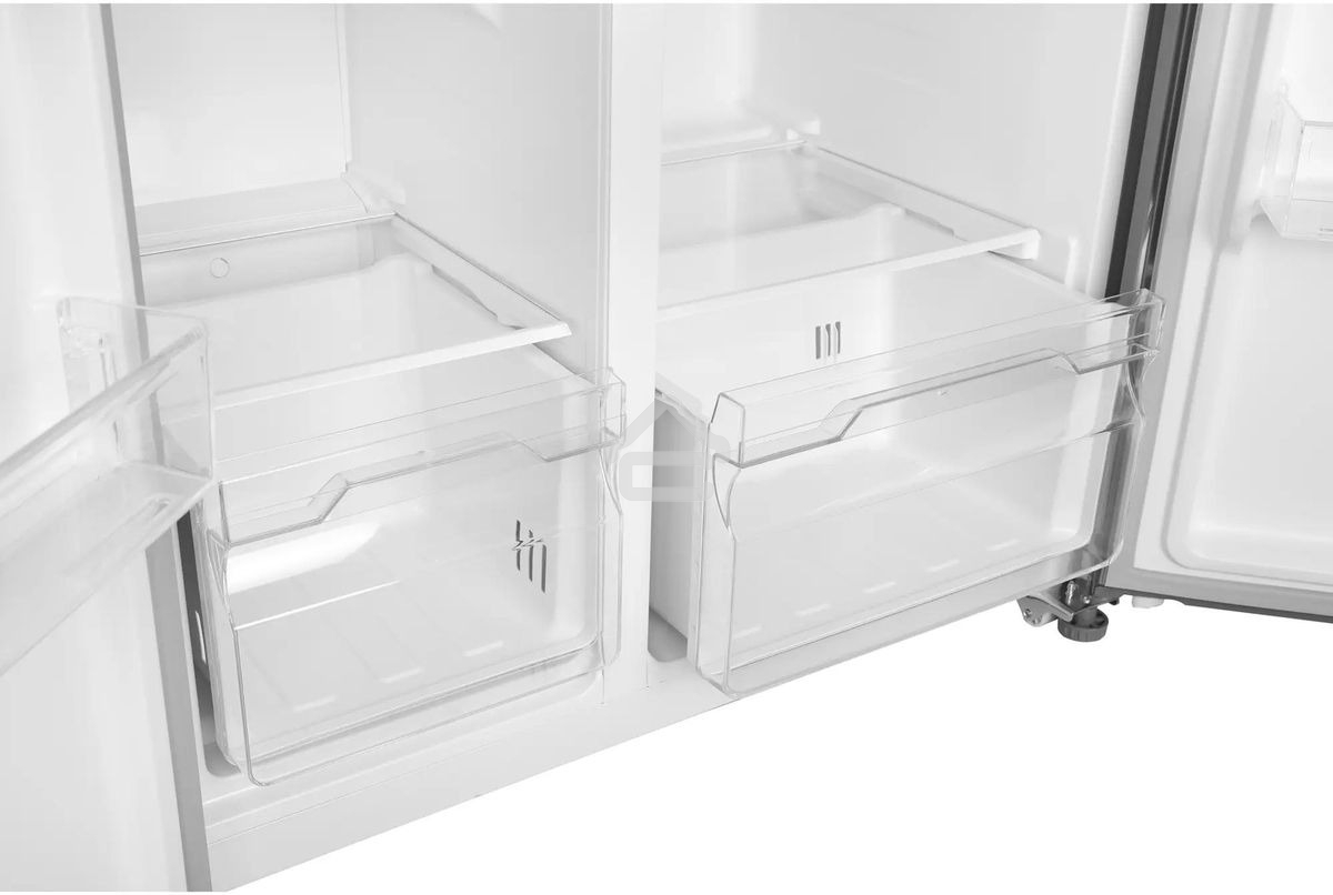 Холодильник Hyundai CS55023F нержавеющая сталь двухкамерный 347/185 л морозилка слева, No Frost, Side by Side