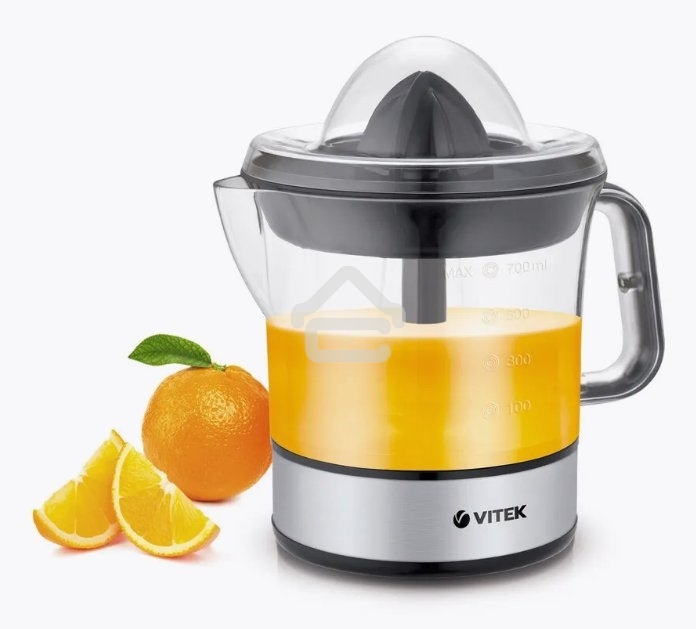 Соковыжималка цитрусовая Vitek VT-3669 25Вт рез.сок.:700мл. стальной/черный