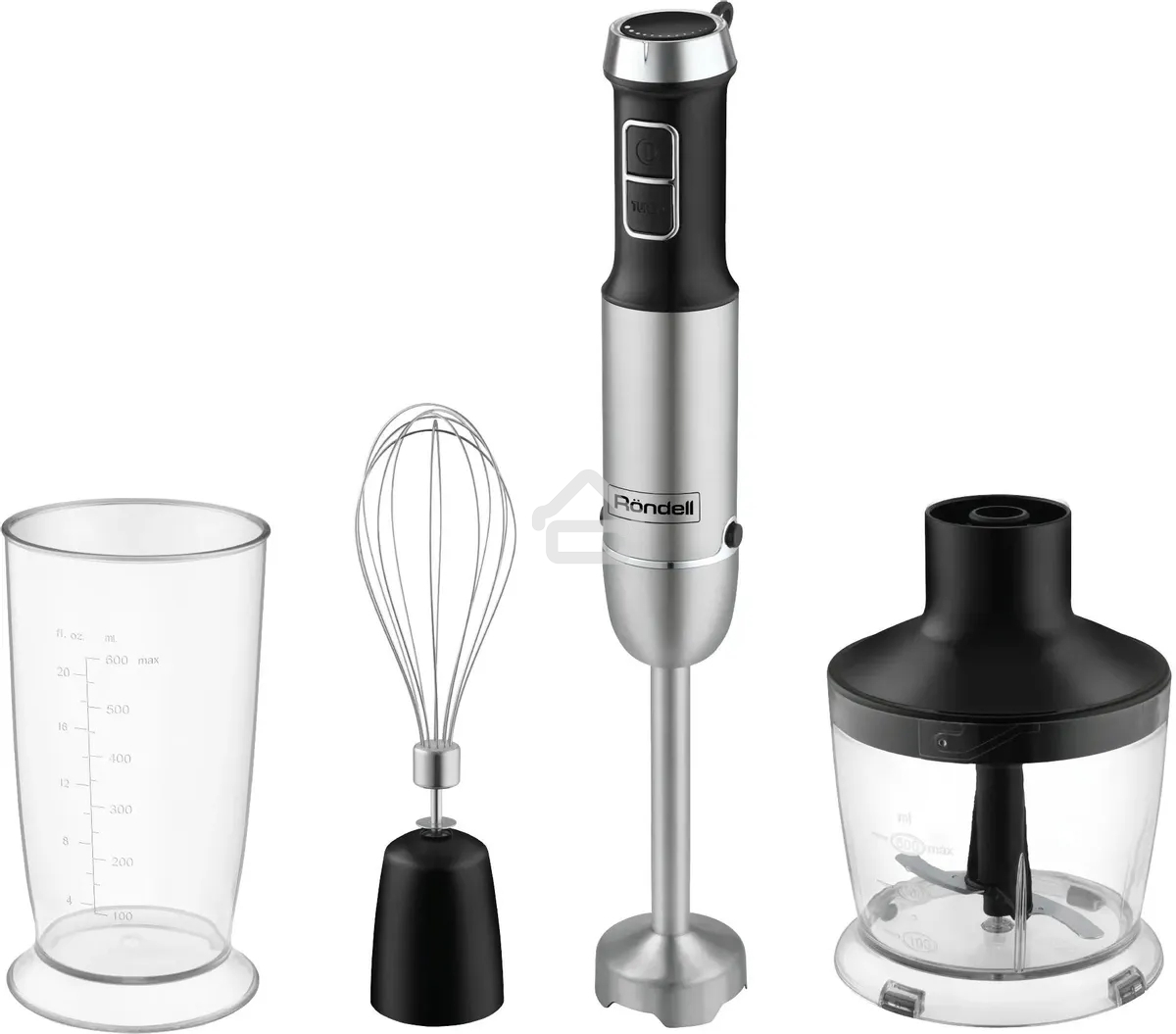Блендер погружной Rondell RDE-1306 1200 Вт, черный/серебристый