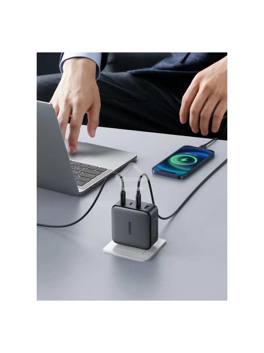 Сетевое зарядное устройство UGREEN CD226-90575, USB-A+3xUSB-C, GaN, 100W, Space Gray (90575)
