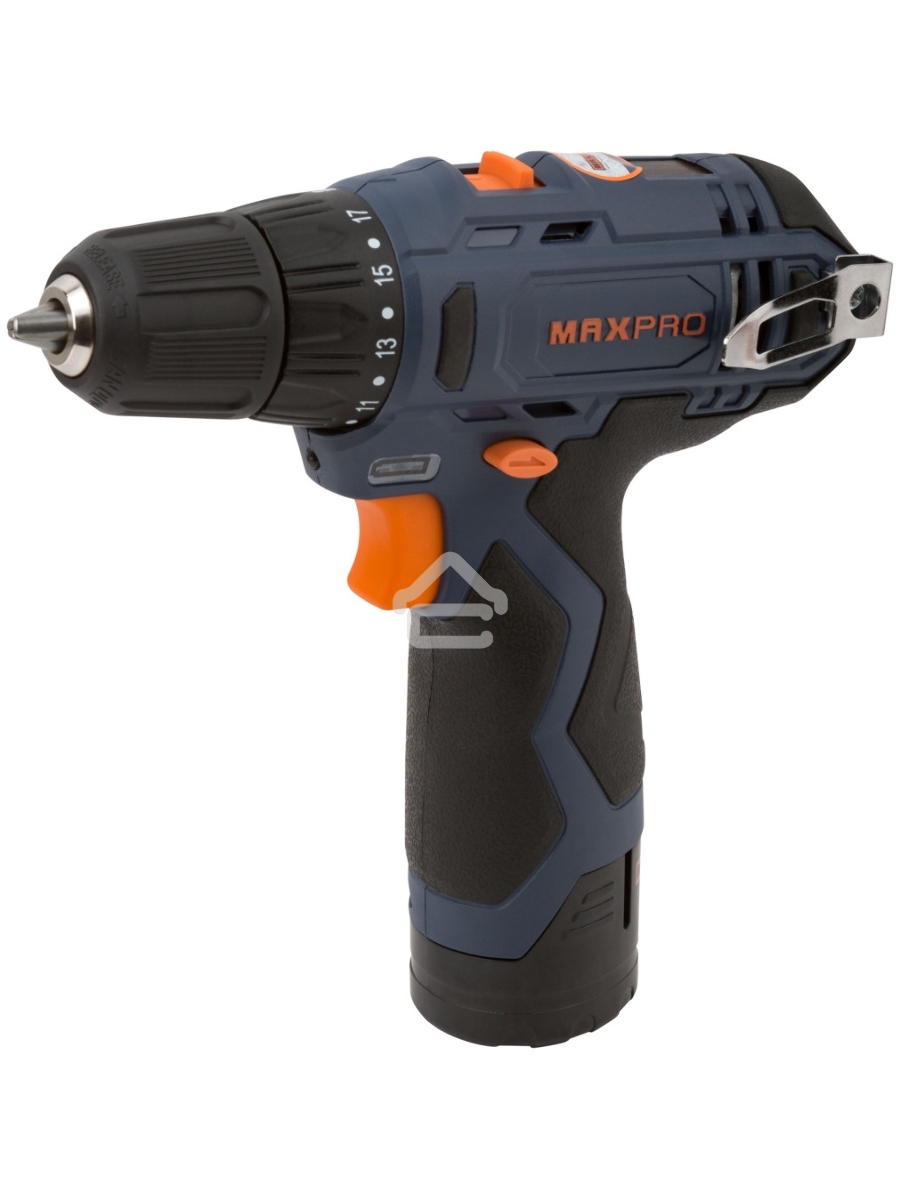 Дрель-шуруповерт MAX-PRO 85026, Аккумуляторная, 12В, 2 АКБ, Кейс