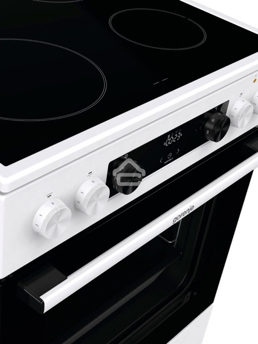Плита электрическая Gorenje GEC6C40WD белый, конфорок 4 электрических, духовка 71 л, 60 см x 85 см x 60 см