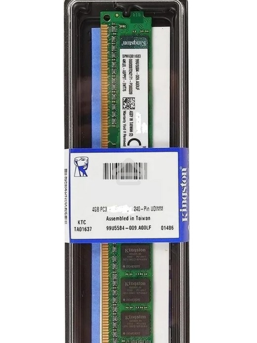 Оперативная память Kingston ValueRAM, DDR3, 4GB (1x4GB), 1600MHz, CL11, DIMM