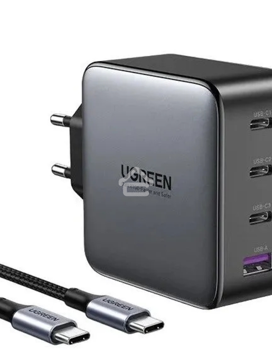 Сетевое зарядное устройство UGREEN CD226-90575, USB-A+3xUSB-C, GaN, 100W, Space Gray (90575)