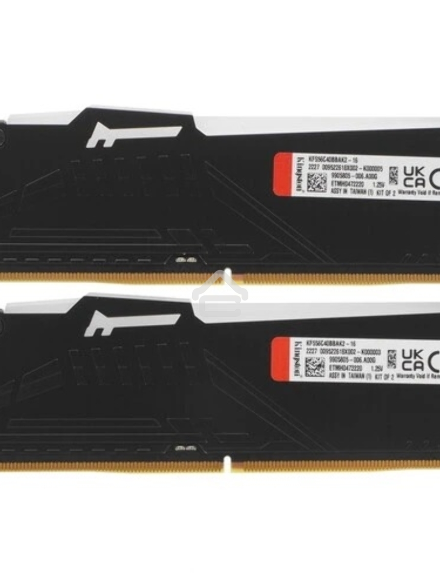 Оперативная память Kingston Fury Beast, DDR5, 16GB (2x8GB), 5600MHz, CL40, DIMM, с радиаторами, RGB, черный